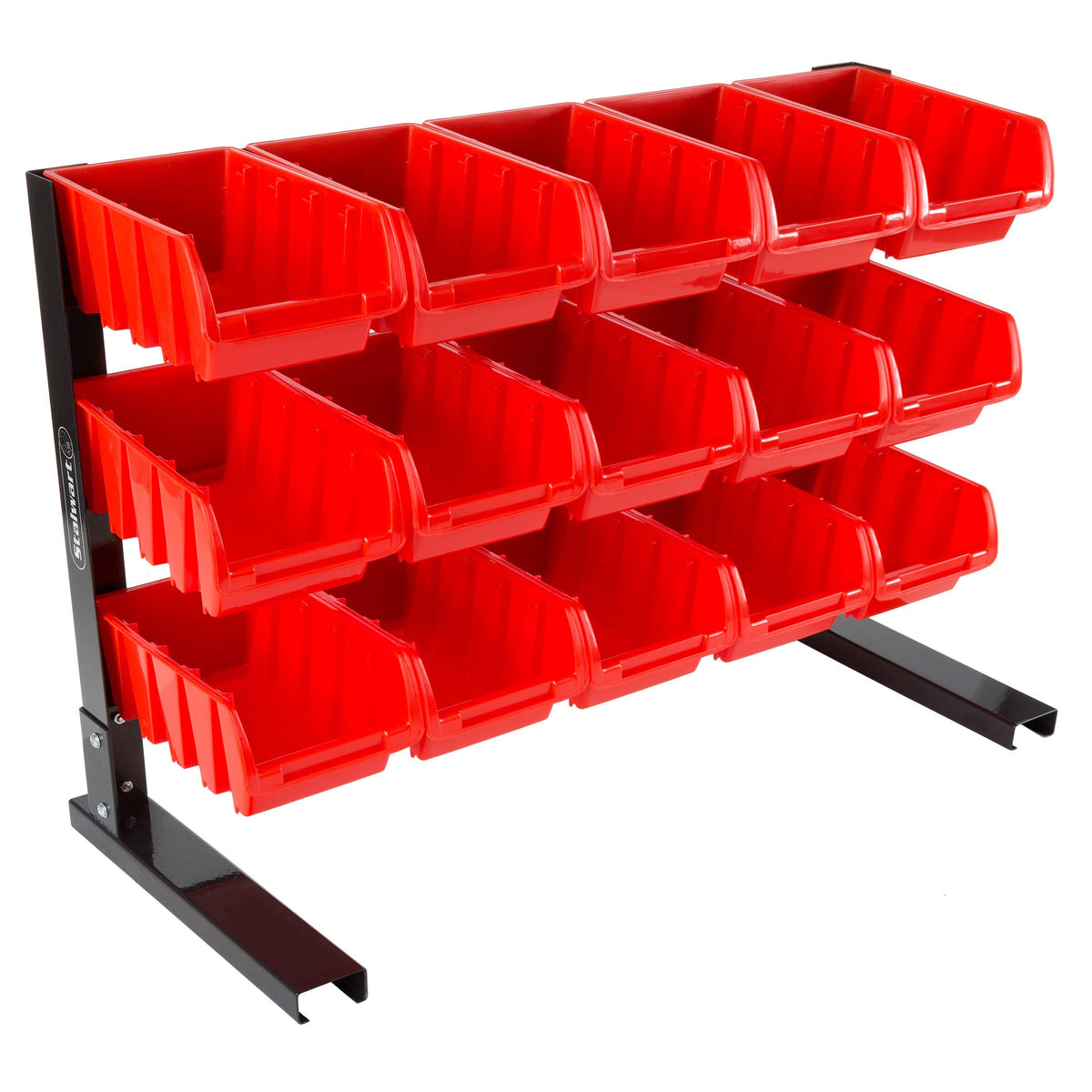 15 Bin Storage Rack Organizer- Durable Carbon Steel with Stackab