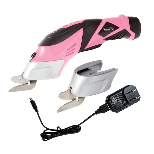 Cordless Electric Scissors with Two Blades, Pink